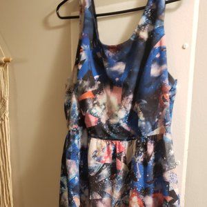 F21 Galaxy Print Skater Dress 1X